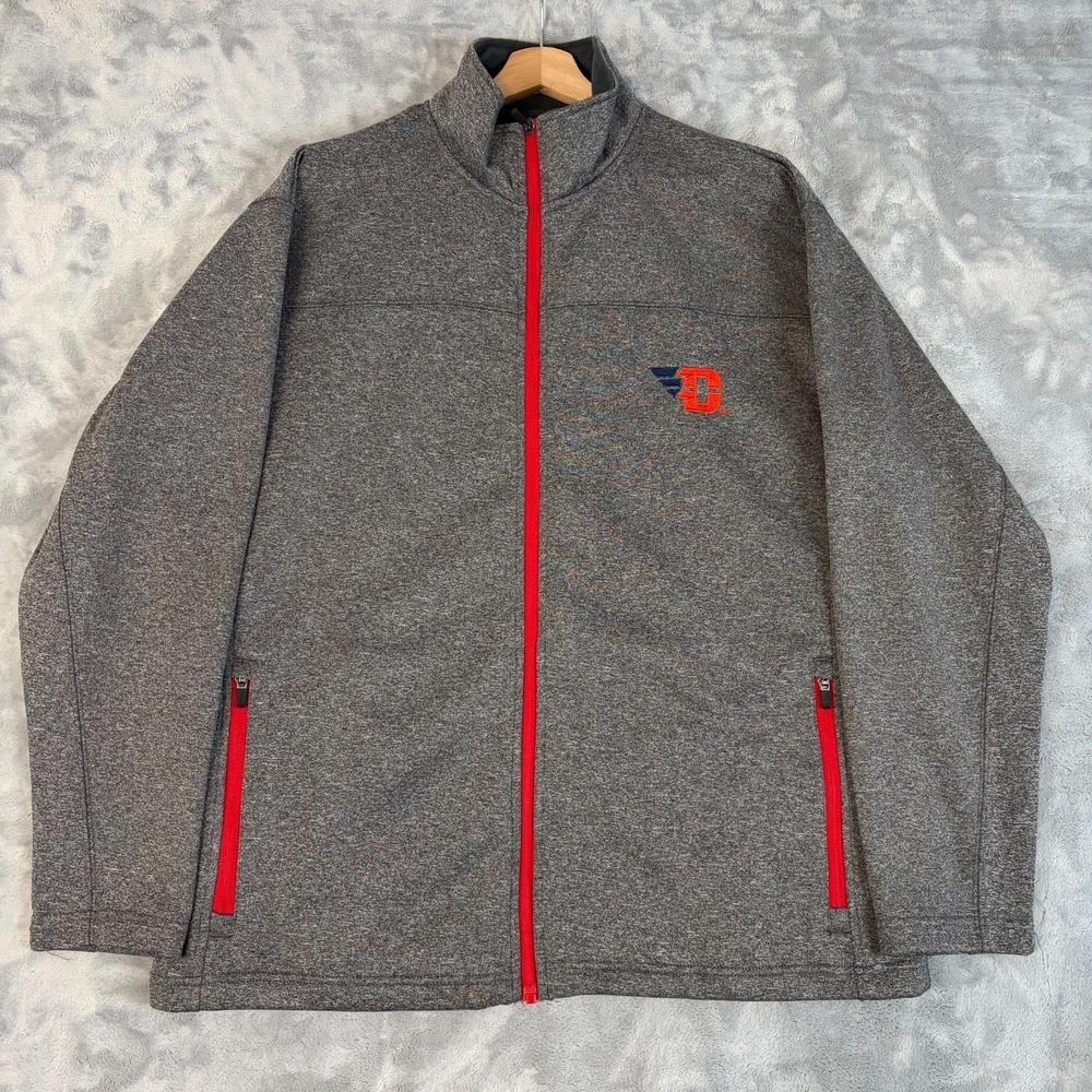 Dayton Flyers Mens Large Full Zip Jacket Grey Knights Apparel Embroidered